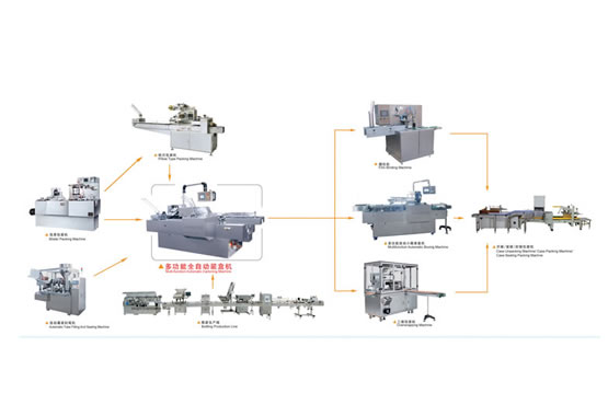 The linkage sketch which is the boxing machine with the other packing machine